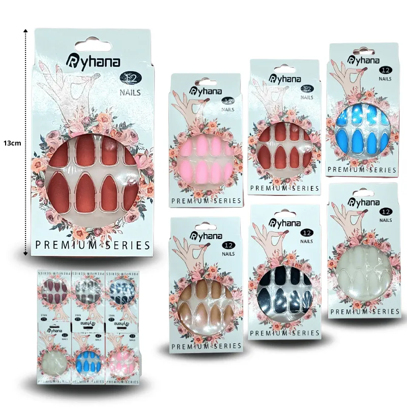 [KM173-1A-2] Uñas postizas: 12 cajas y un paquete mediano