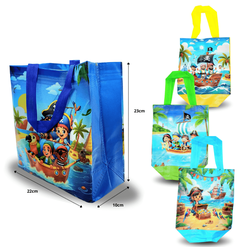 [KM693-6F-8] Bolsa plastificada piratas 22x23x11