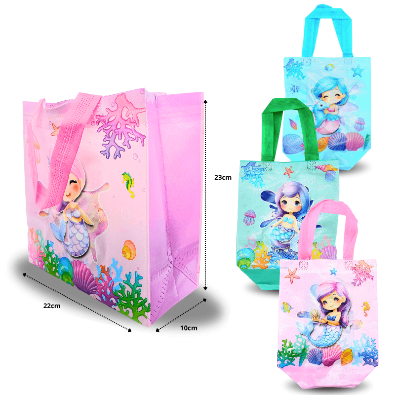 [KM693-6F-10] Bolsa plastificada sirenas 22x23x13