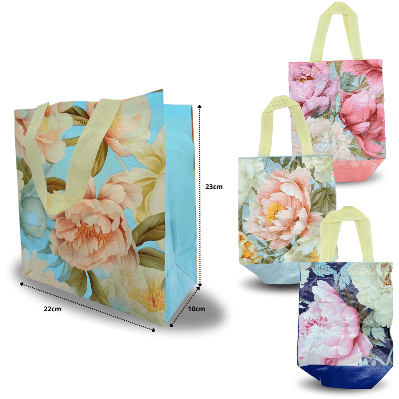 [KM693-6F-11] Bolsa plastificada tulipanes 22x23x14
