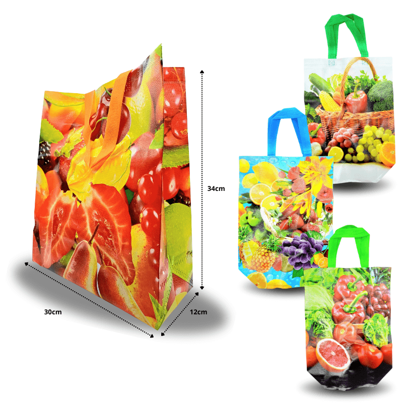 [KM693-6F-12] Bolsa plastificada frutas 30x34x12