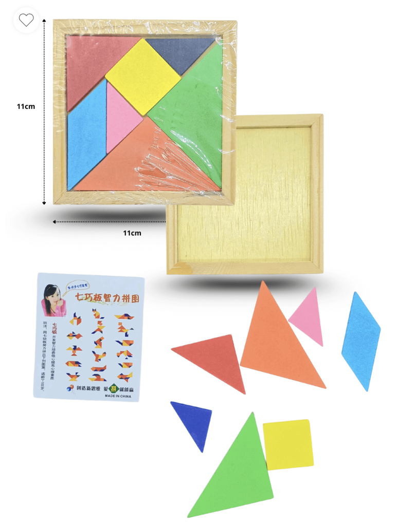 Rompecabezas Tangram de Madera 11x11cm