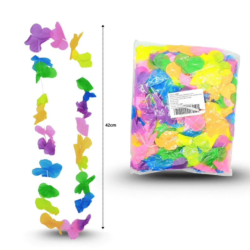 [KM582-1D-1] Collar Hawaiano de Flores 42cm