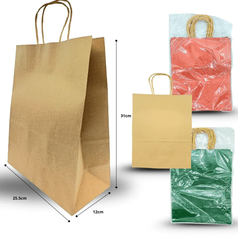 Bolsa de Papel Kraft c/Asas 32x26x12cm