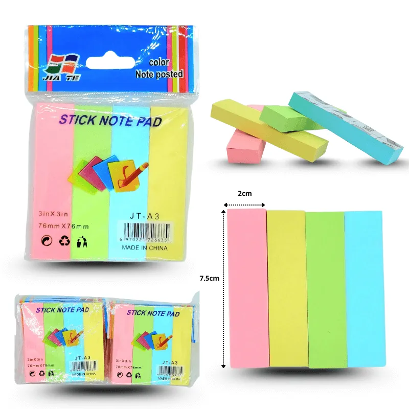 Notas Adhesivas Tiras de Colores 7.5cm