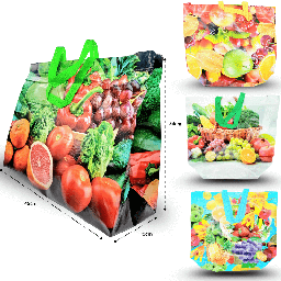 Bolsa plastificada Frutas 45x35x15